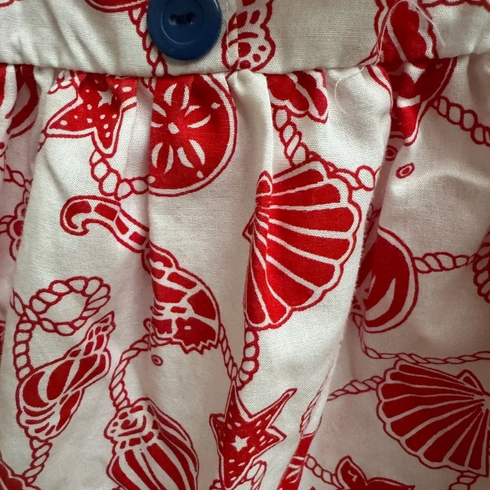 NWOT Vintage 3T Girls Red White Blue Collared Seashell Formal Short Sleeve Dress - Picture 3 of 5